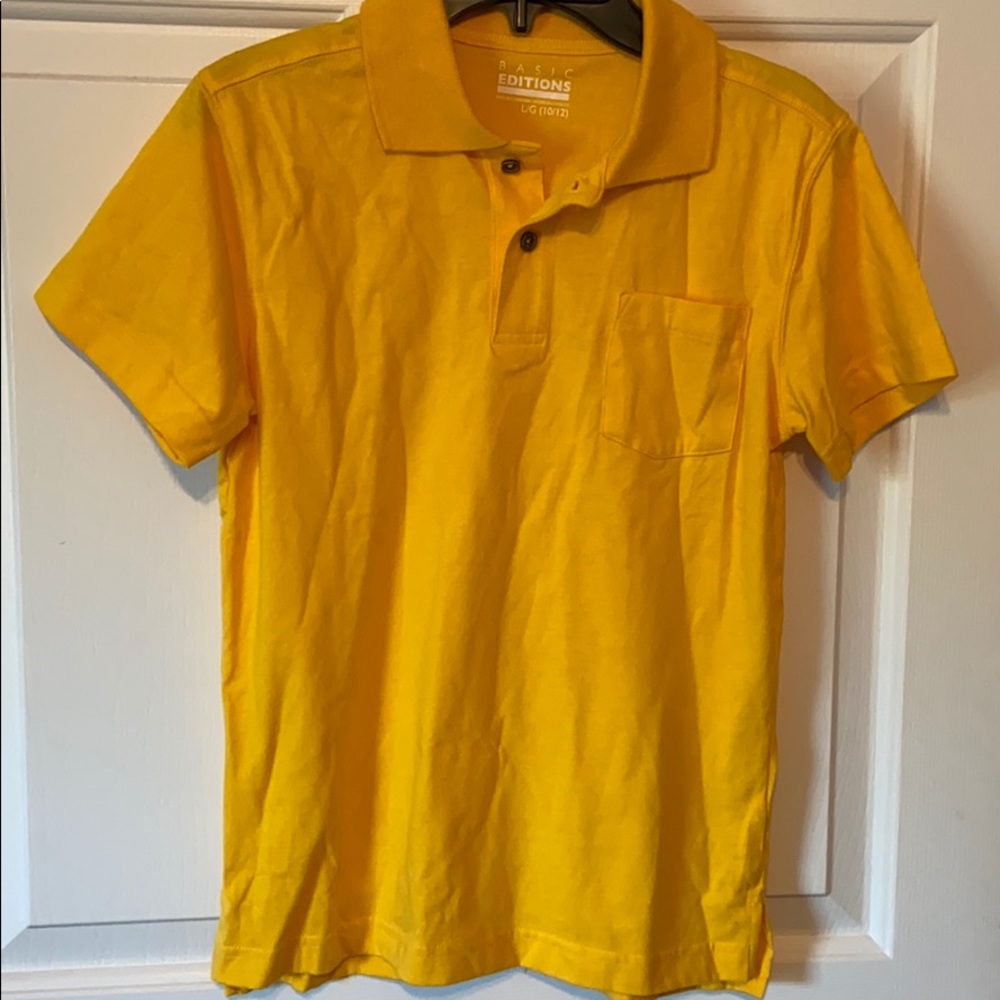 NWT Boys Yellow Basic Editions polo shirt